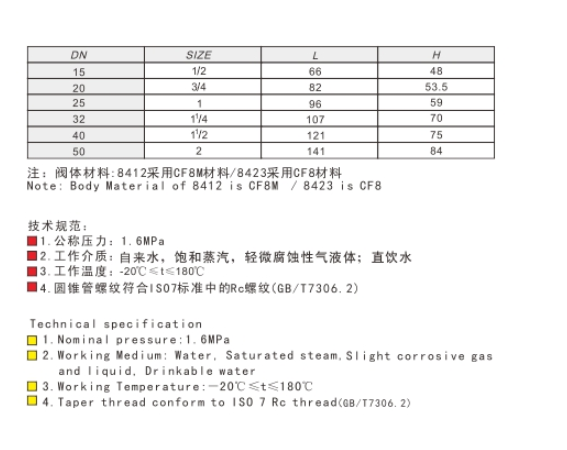 埃美柯不銹鋼止回閥技術(shù)參數(shù)圖