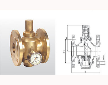 埃美柯黃銅活塞式可調減壓閥結構圖