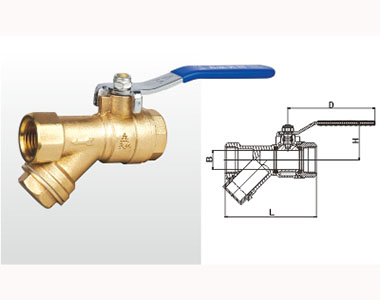 埃美柯黃銅過(guò)濾器球閥結(jié)構(gòu)圖